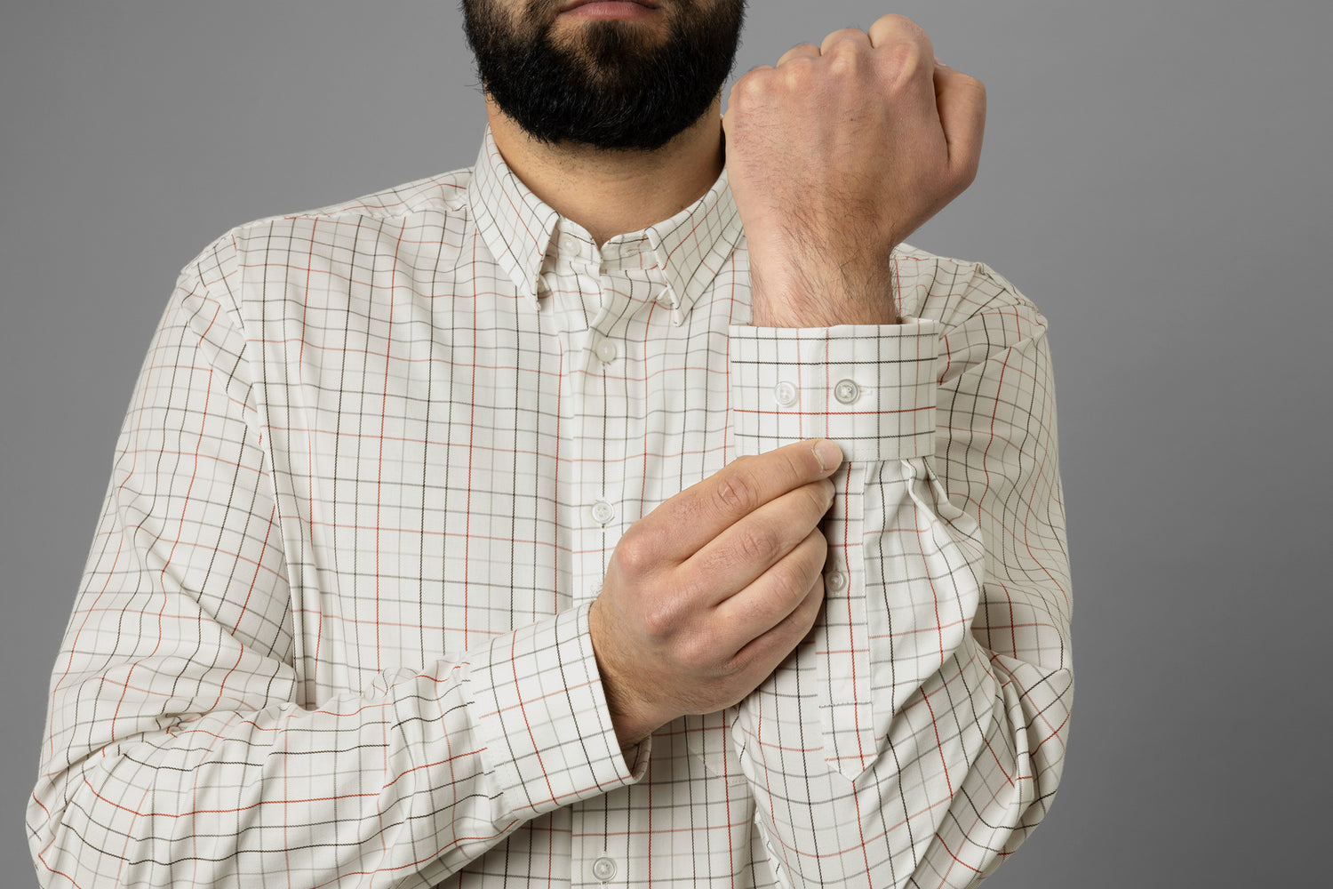 Allerston L/S skjorta BLOODSTONE RED/WHITE / XXL