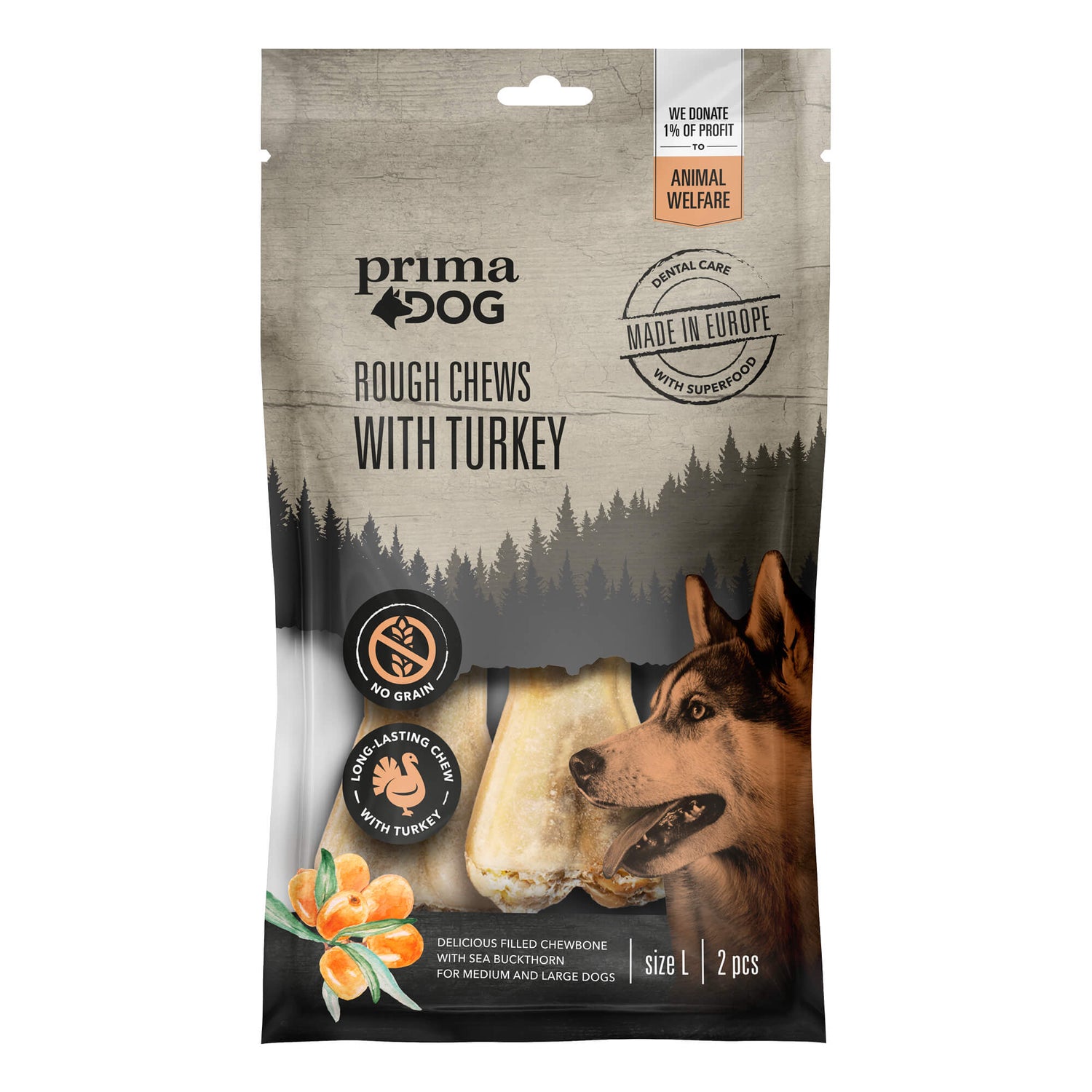 Rough Chews olika smaker 105gr,140gr 175 gr TURKEY-SEA BUCKTHO L 13,5 CM, 140 G