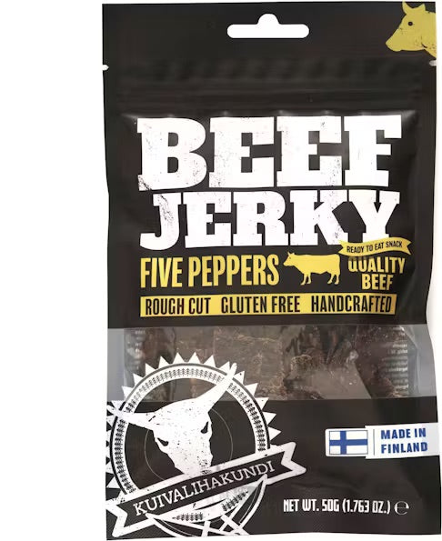 Torkat nötkött FIVE PEPPERS 50G