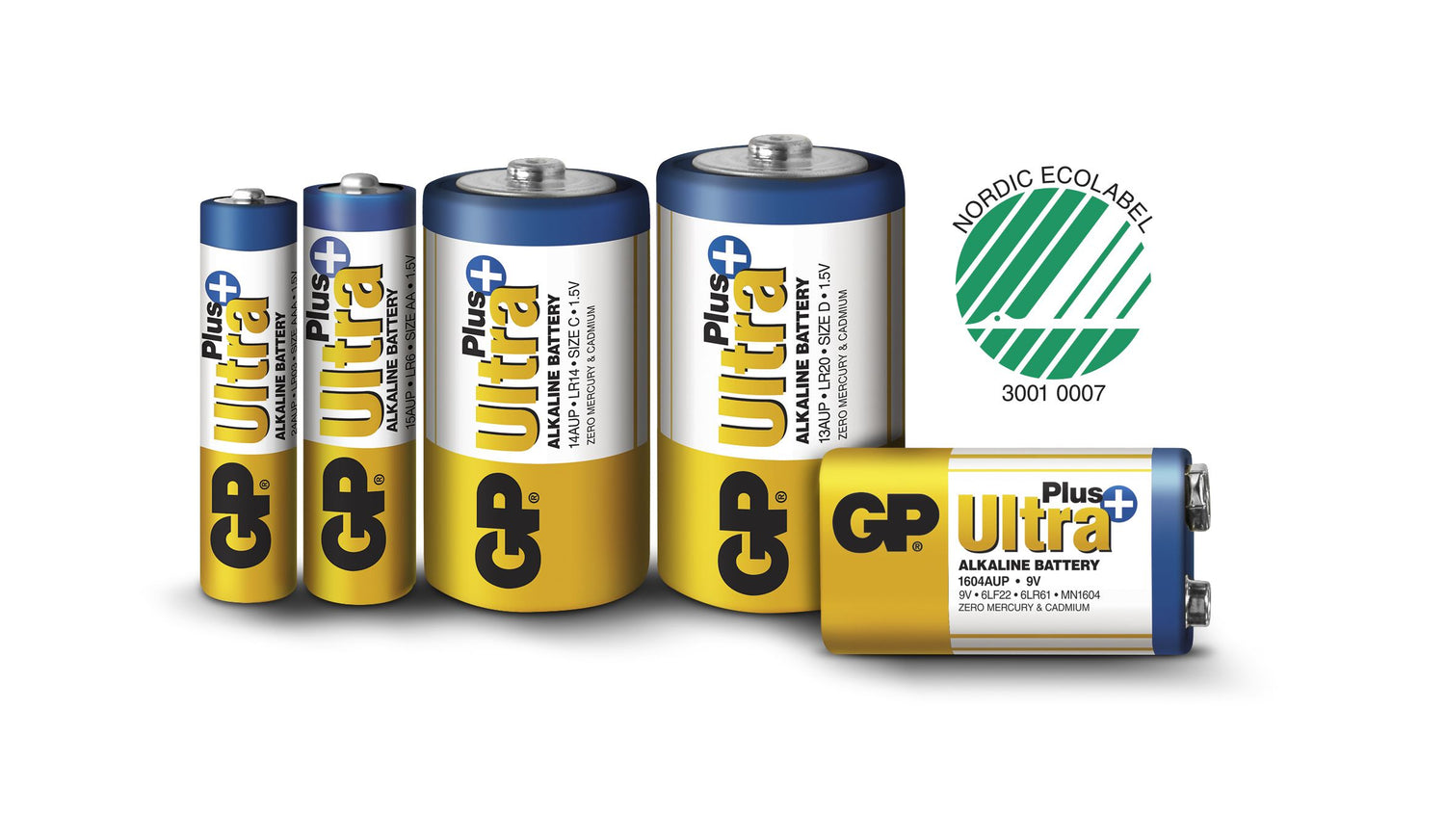 Ultra Plus Alkaline AA-batteri, 15AUP/LR6, 4-pack GUL/VIT / EN STL