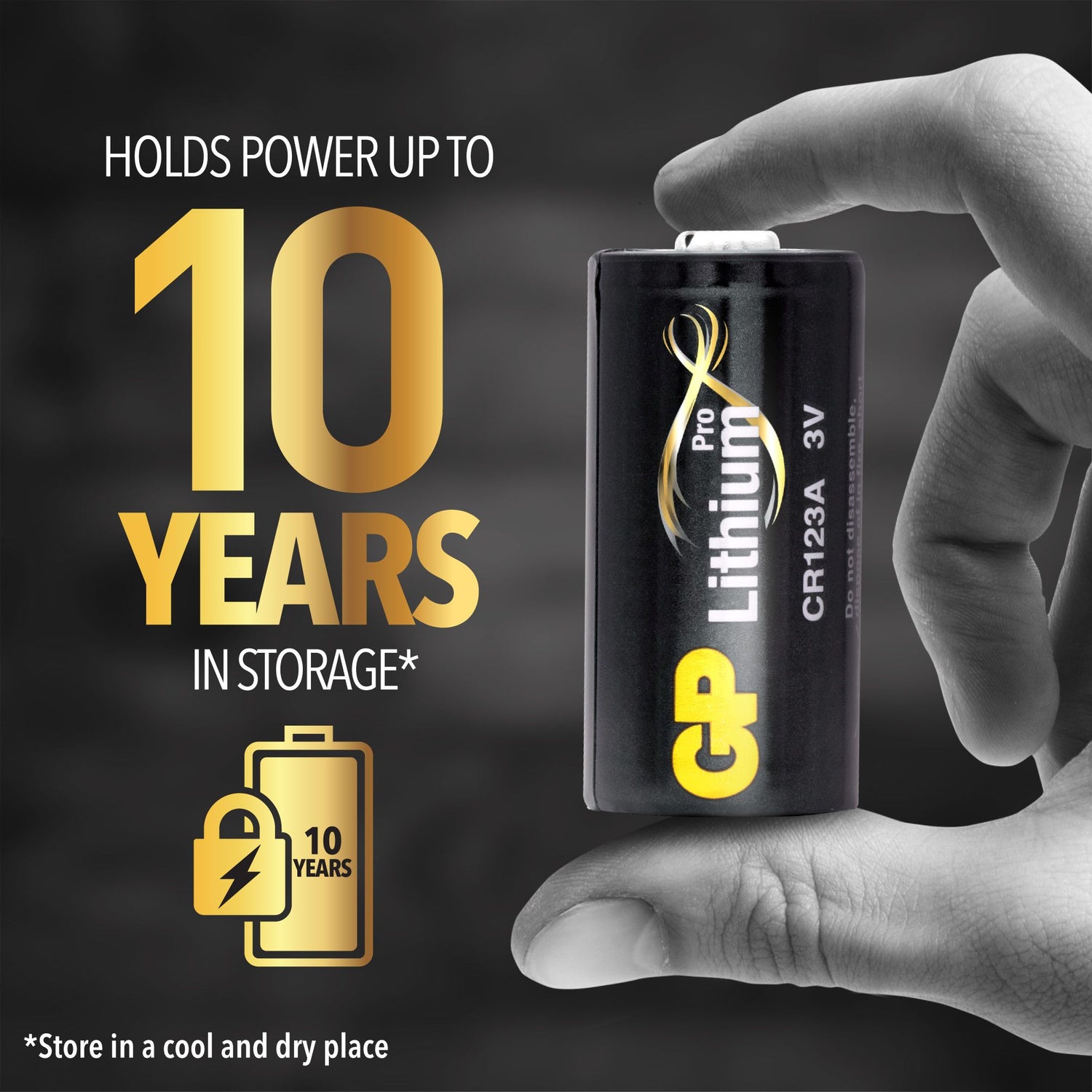 Pro Lithiumbatteri, CR123A, 1-pack SVART / EN STL