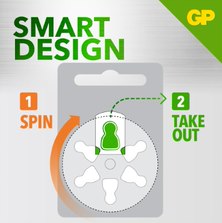 Hörapparatsbatteri ZA 13 PR48-D6, 6-pack ORANGE / EN STL