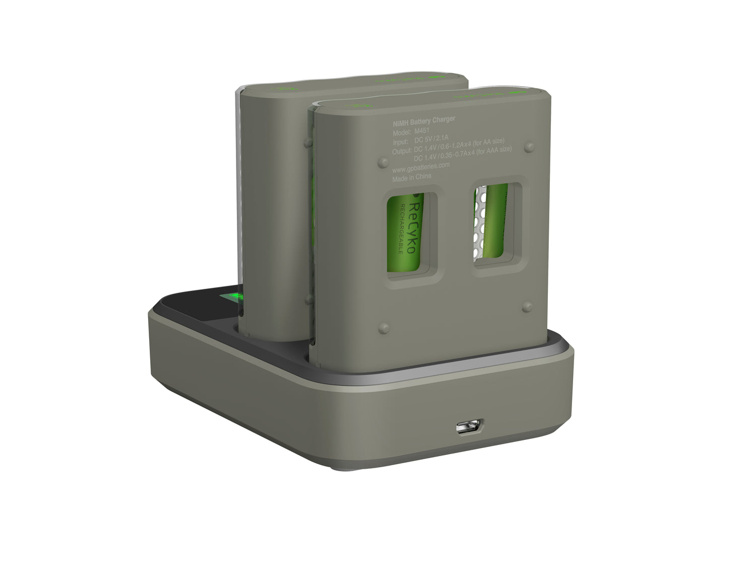 ReCyko 2st Speed-batteriladdare M4D85/270HCE-2WBB M451 GRÅ / EN STL