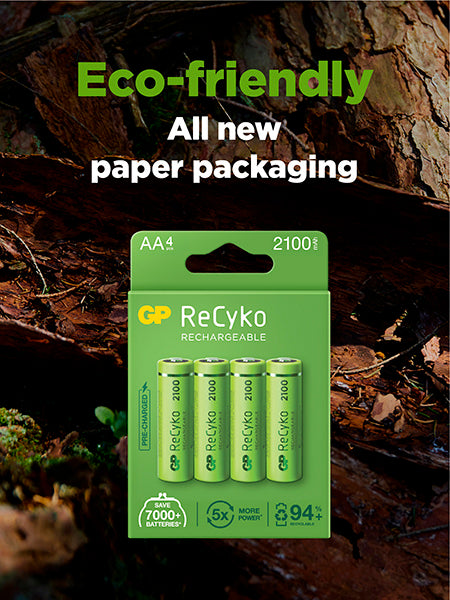 ReCyko AA-batteri, 2600mAh, 4-pack GRÖN / EN STL