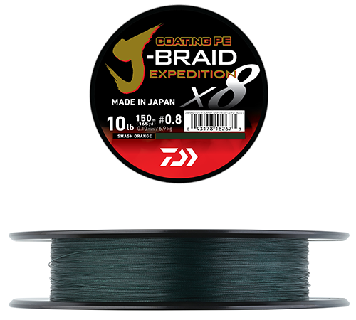 J-Braid Expedition X8 150m MOSS GREEN / 0,20MM 150METER