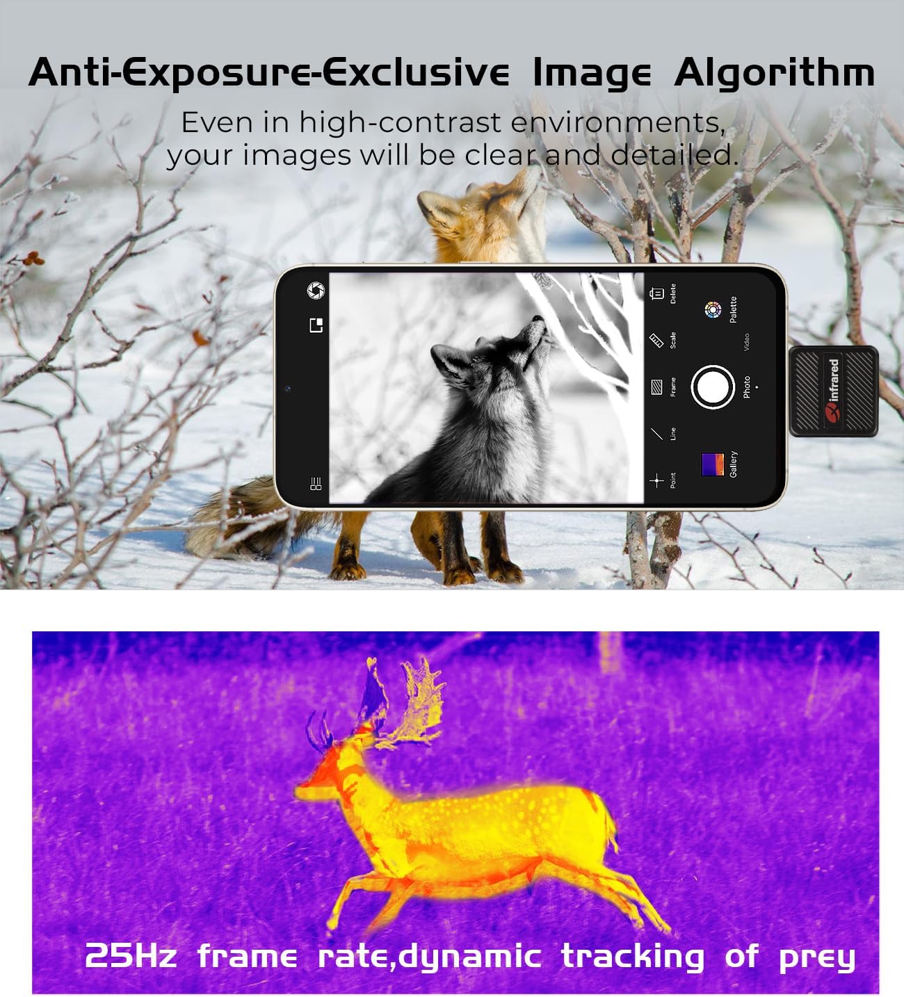 T2 PRO 256 x 192 Värmekamera För IOS Mobiltelefoner Eller Plattor EN STL