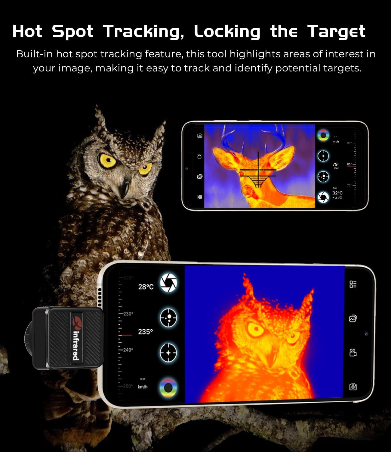 T2 PRO 256 x 192 Värmekamera För Android Mobiltelefoner Eller Plattor USB-C EN STL