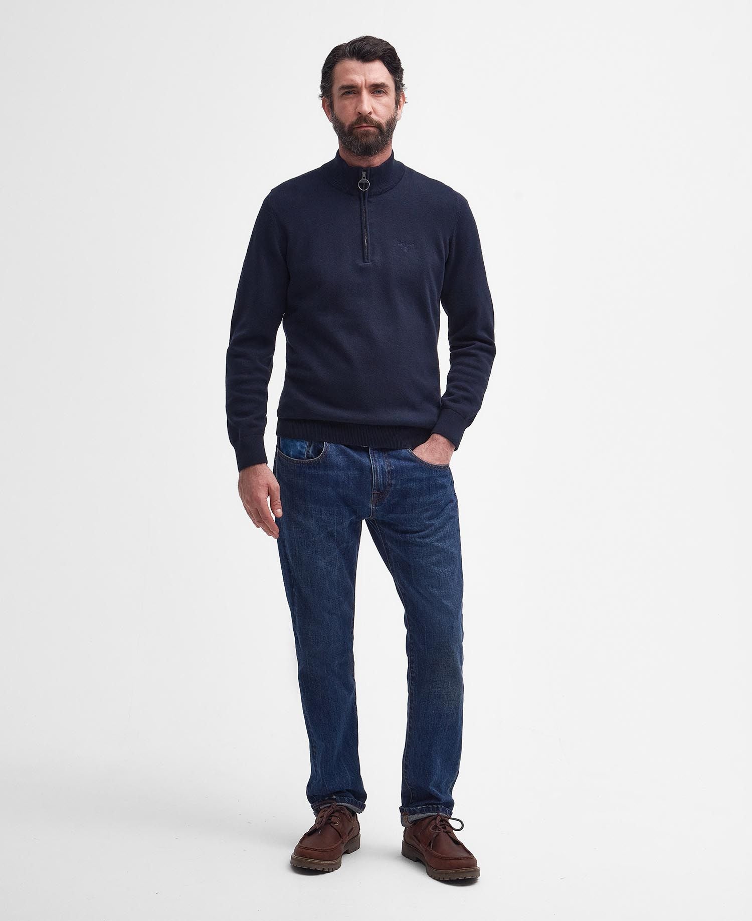 Cotton Half zip Men NAVY / L