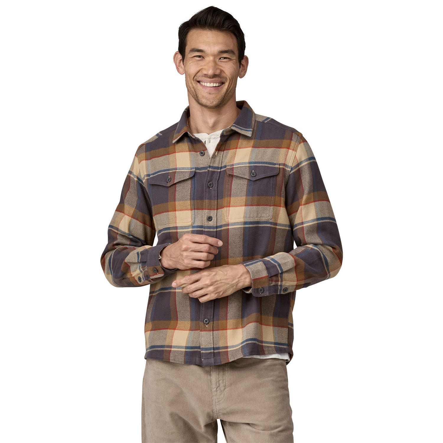 Men's Fjord Flannel Shirt SUNRISE RIDGE: FORGE GREY / XS