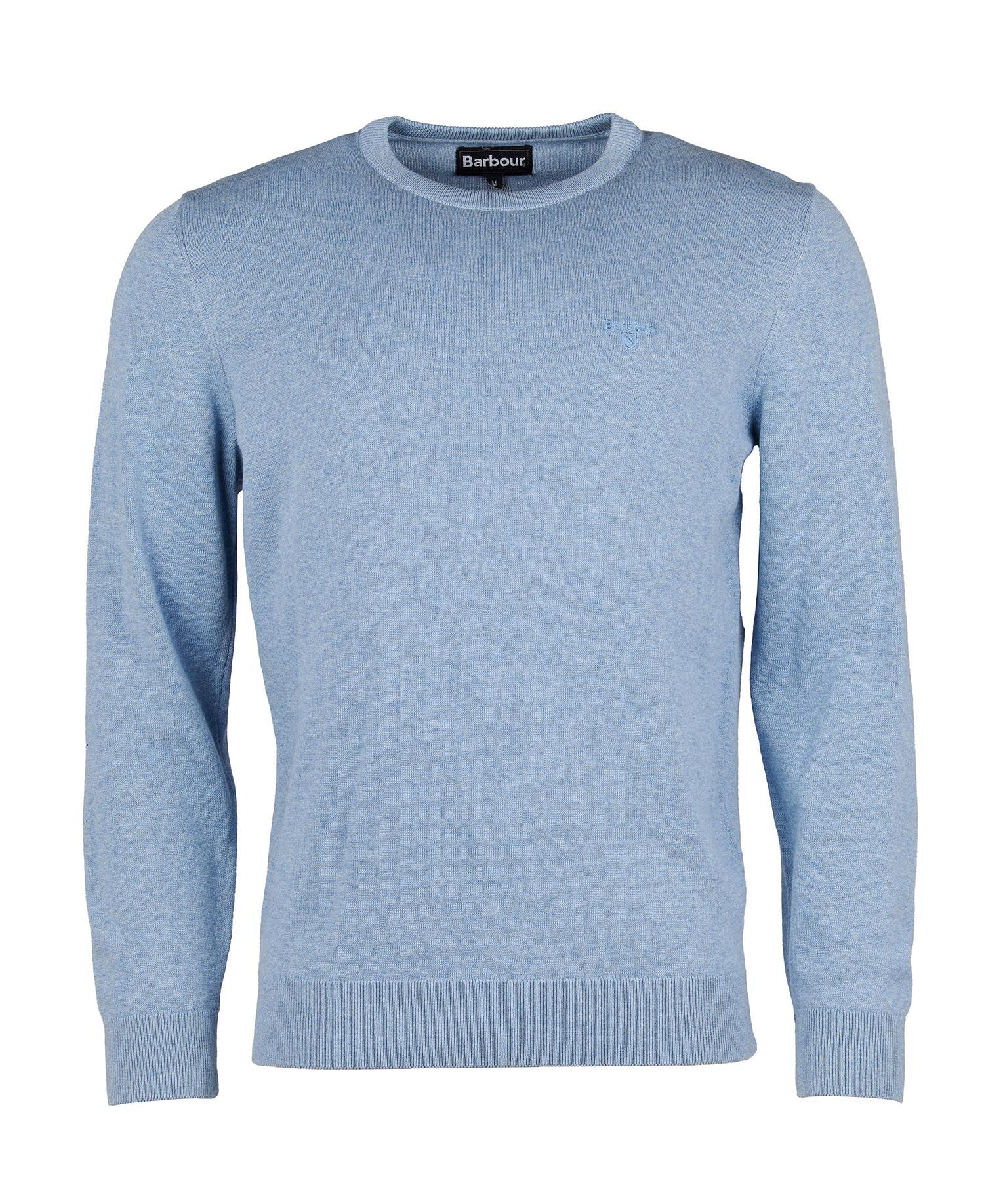 Pima Cotton Crew Neck Jumper Men DK CHAMBRAY / S