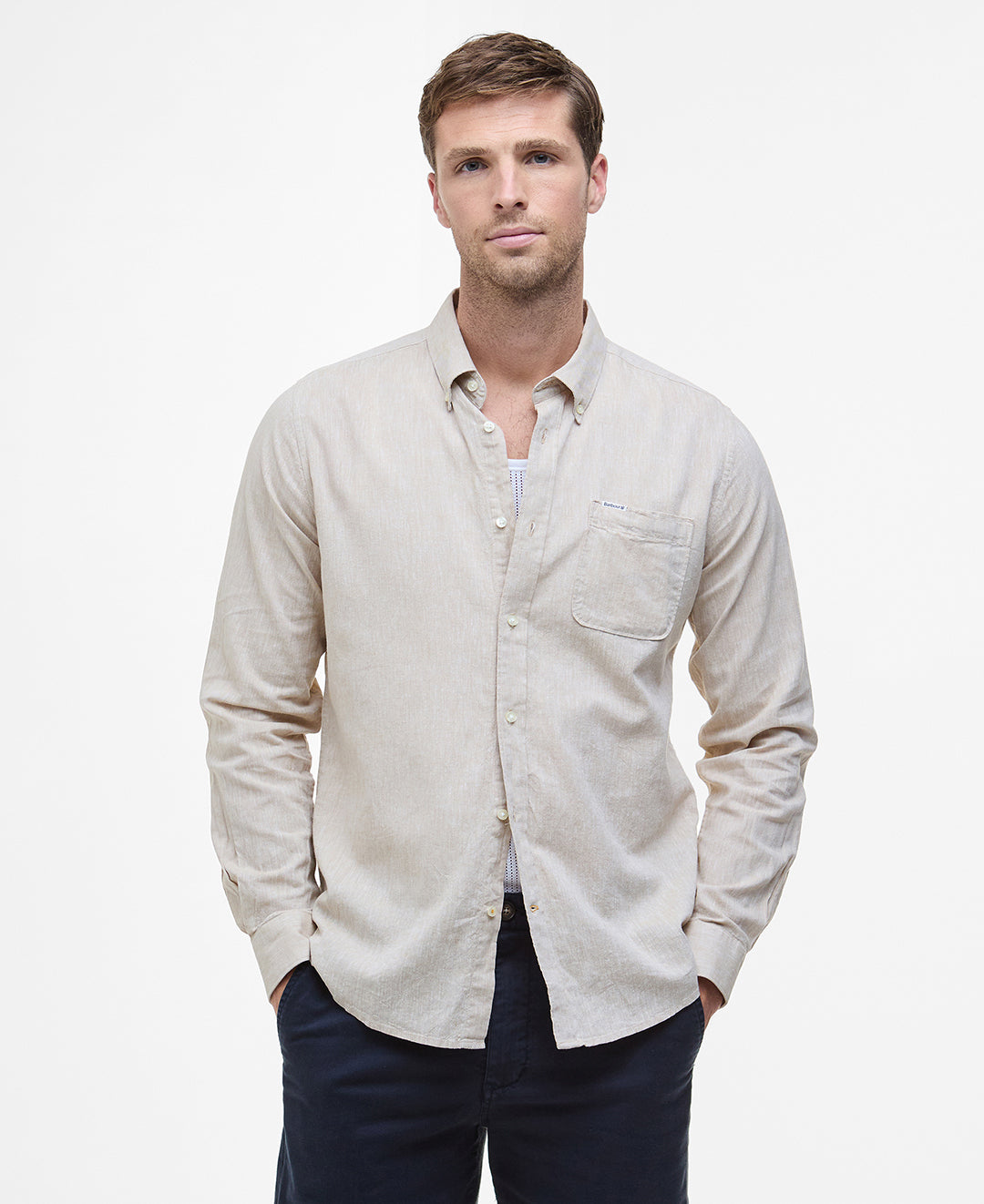 Nelson Tailored Shirt Men STONE / S