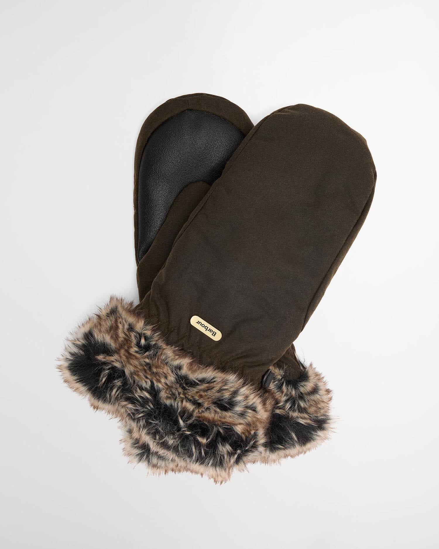 Barbour Fur Trim Mitt Gloves