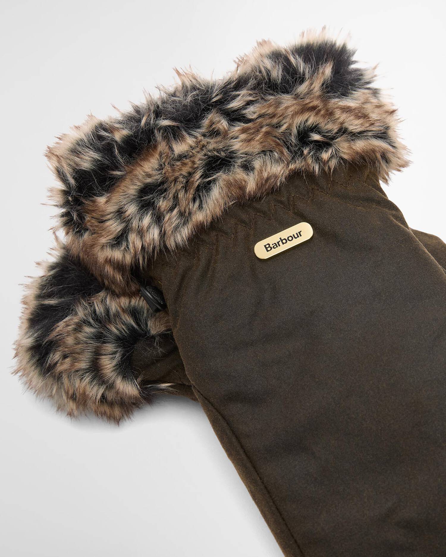 Barbour Fur Trim Mitt Gloves