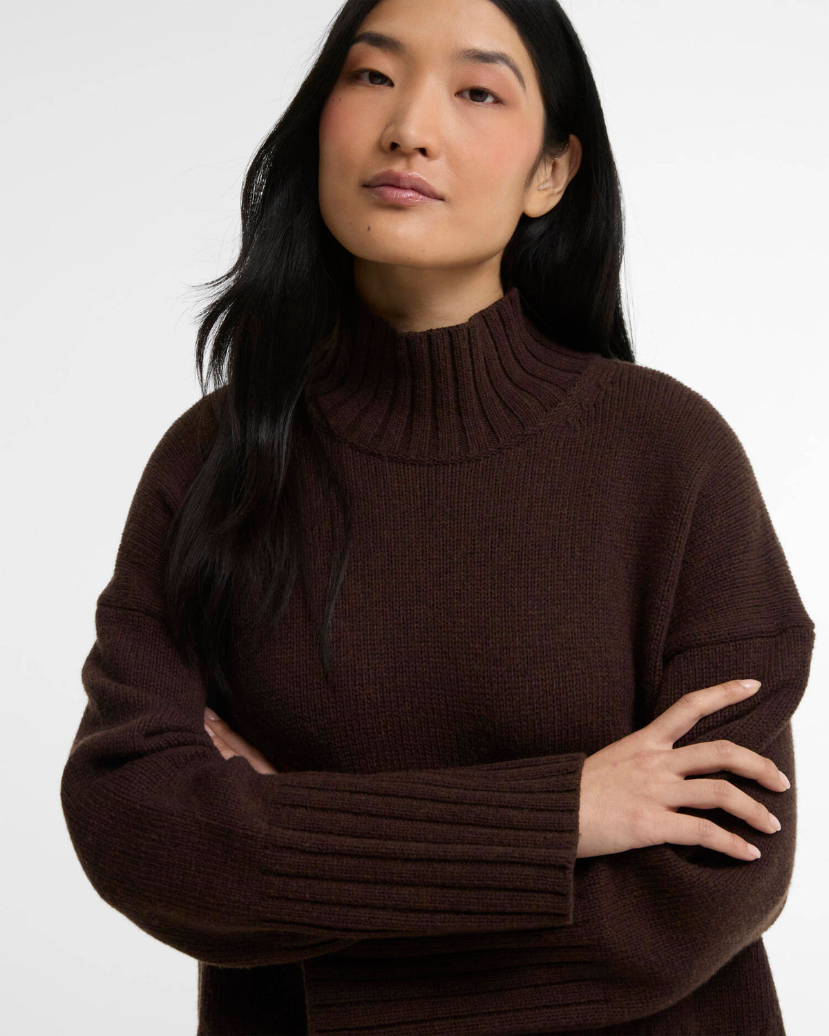 Barbour May Knitted Jumper - Stickad Tröja med Hög Krage för Dam