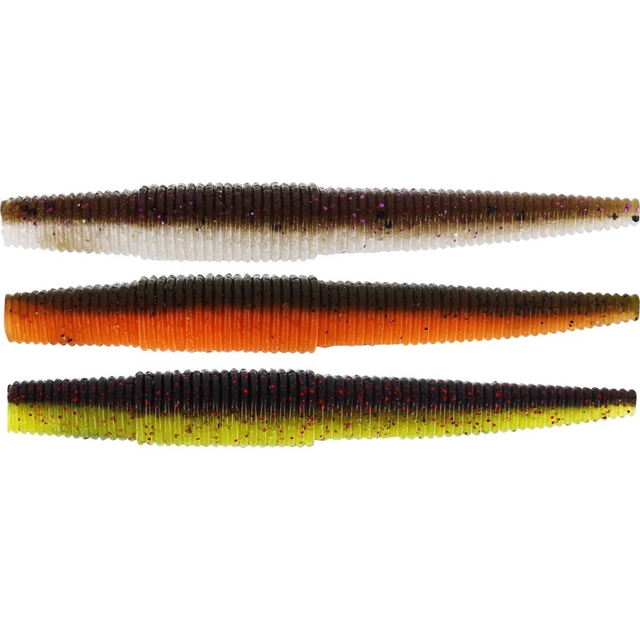 Ned Worm 9 cm 5 gram Dark Water Mix 6 st EN STL