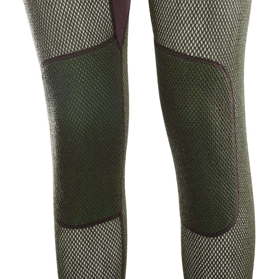 WoolNet Hybrid Longs Women OLIVE NIGHT/BEIGE MELANGE/JET BLACK / XS