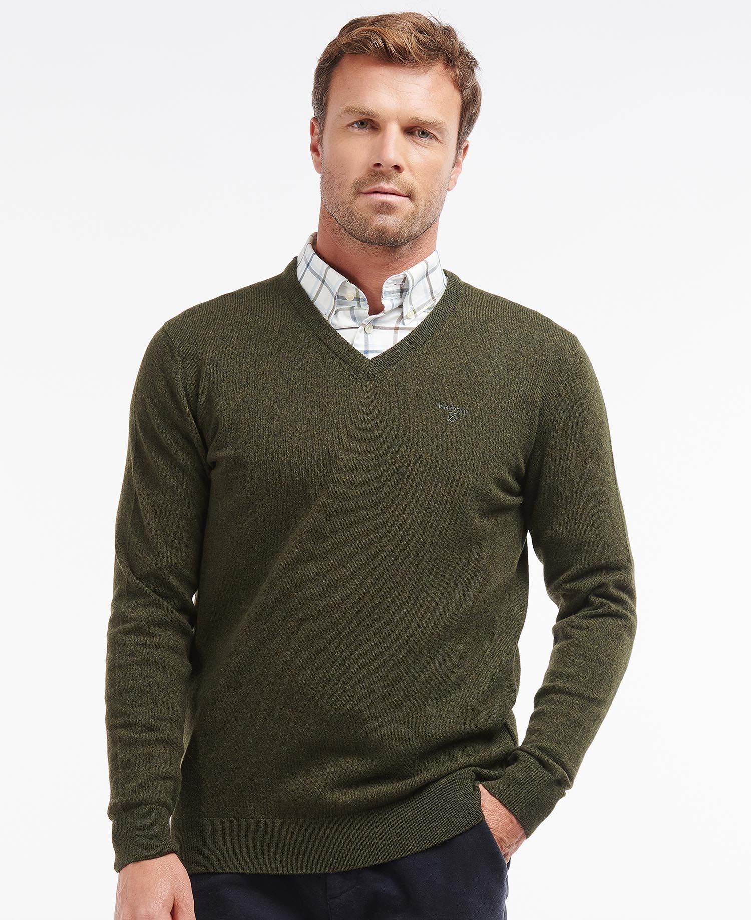 Essential Lambswool V Neck SEAWEED / M