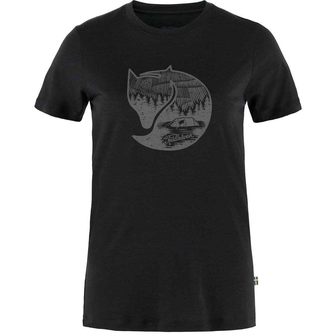 T-shirt Abisko Wool Fox Womens SS BLACK/IRON GREY / L