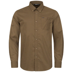 Men's Stretch Shirt Serge BROWN/RED CHECKED / M