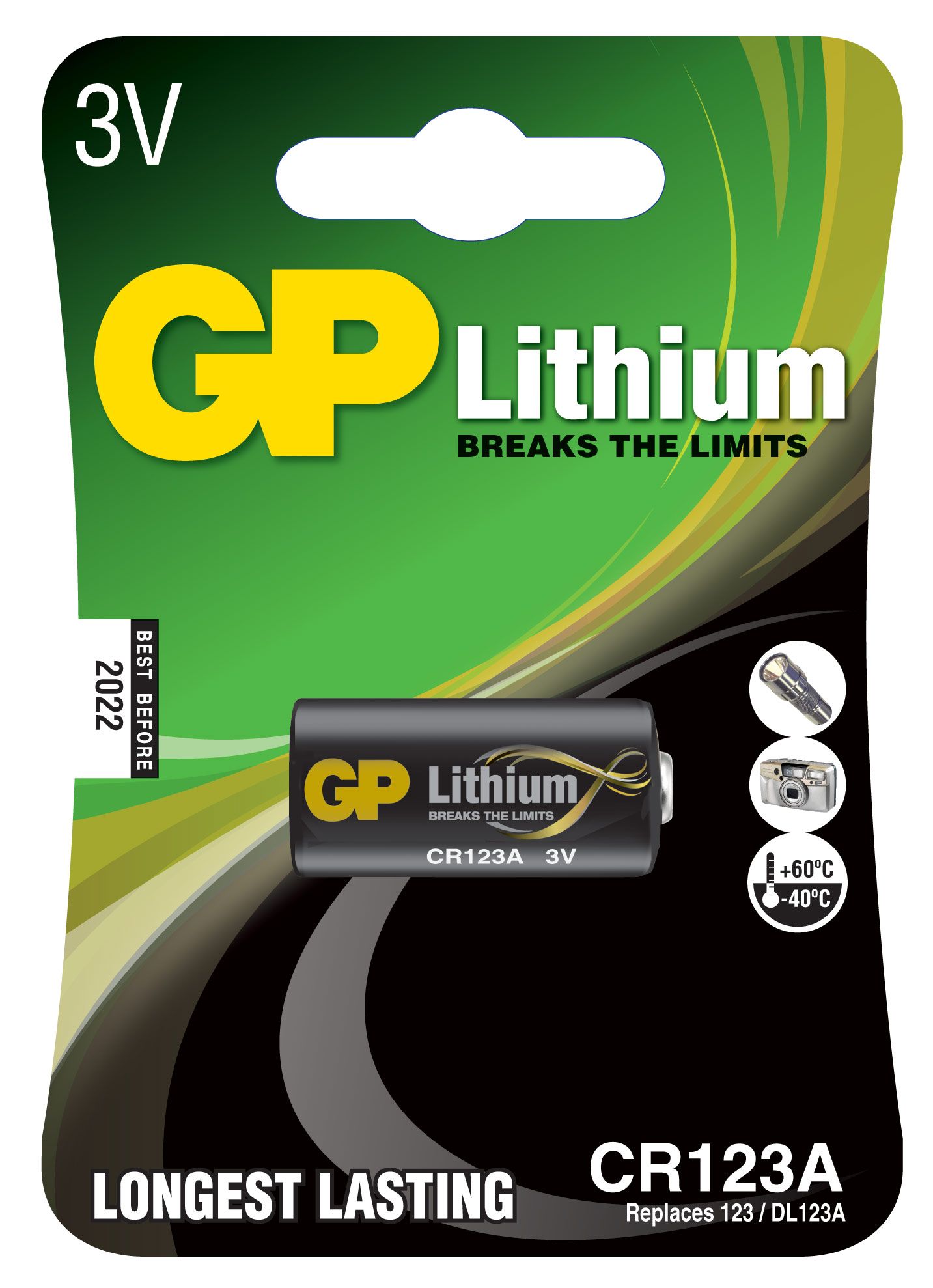 Pro Lithiumbatteri, CR123A, 1-pack SVART / EN STL