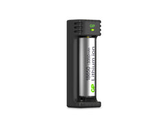 Li-ion batteriladdare 18650, 1 laddkanal, L111, inkl. 1st 3350 mAh SVART / EN STL