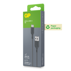 USB-Kabel USB-C till USB-A, 1 meter GRÅ / 1 M