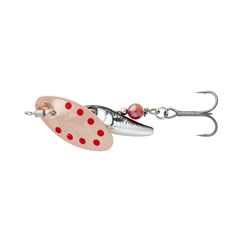 Sticklebait Spinner SILVER RED DOT / #2