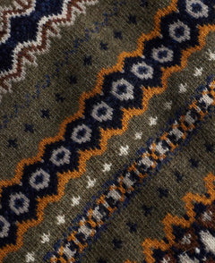 Case Fair Isle Crew, tröja herr WILLOW GREEN / M
