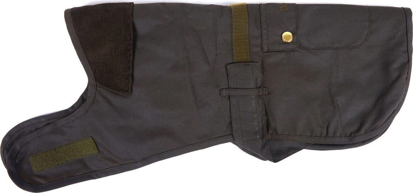 Wax Dog Coat 2in 1,hundtäcke i vaxad bomull med avtagbara fuskpälsdetaljer OLIVE / XS