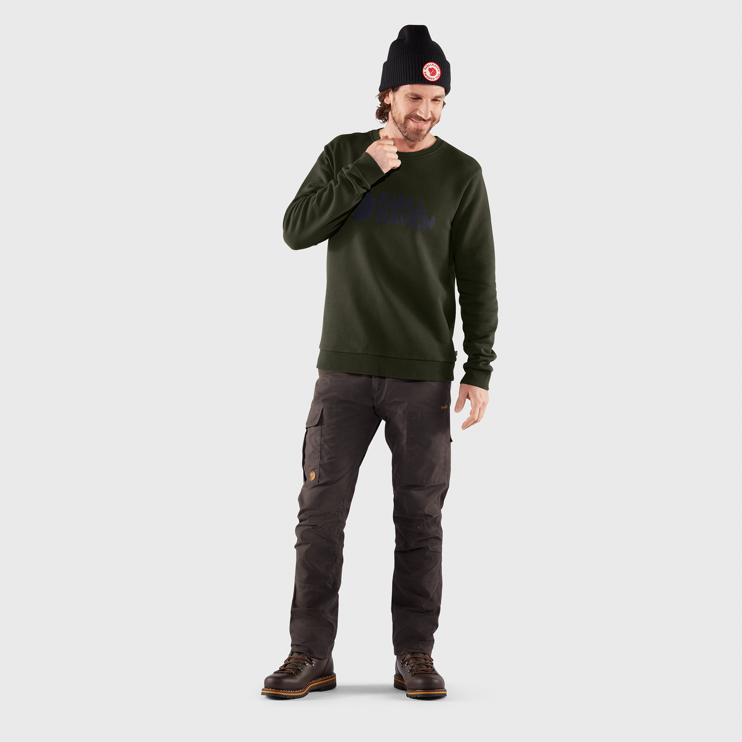 Fjällräven Logo Sweater Men DARK NAVY / S