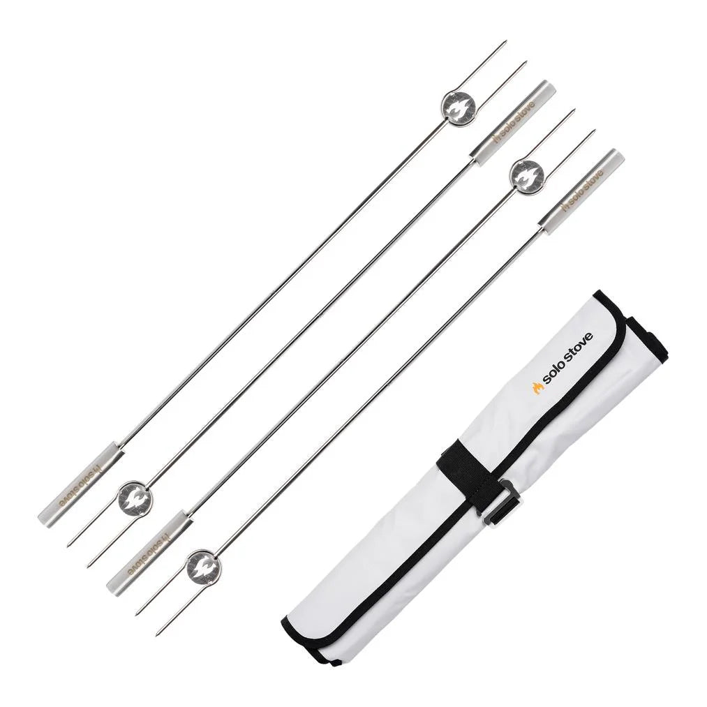 4-pack grillpinnar med väska SILVER / EN STL