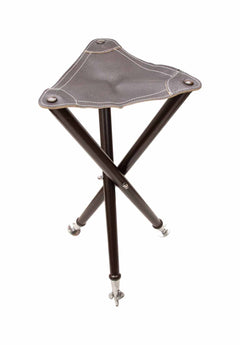 Hopfällbar pall med 3-ben och lädersits höjd 70cm MÖRKBRUN / 70 CM