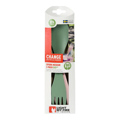 Spork medium 2-pack SANDYGREEN/DUSTYPINK / 2-PACK