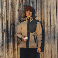 Saruk Wool Pile Mid Full Zip Women SAND / XS