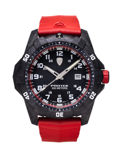 Carbon Composite Dive Series 1002R Svart Röd Med Rött Armband SVART RÖD MED RÖTT ARMBAND / 1 ST