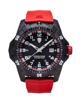 Carbon Composite Dive Series 1002R Svart Röd Med Rött Armband SVART RÖD MED RÖTT ARMBAND / 1 ST