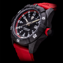 Carbon Composite Dive Series 1002R Svart Röd Med Rött Armband SVART RÖD MED RÖTT ARMBAND / 1 ST