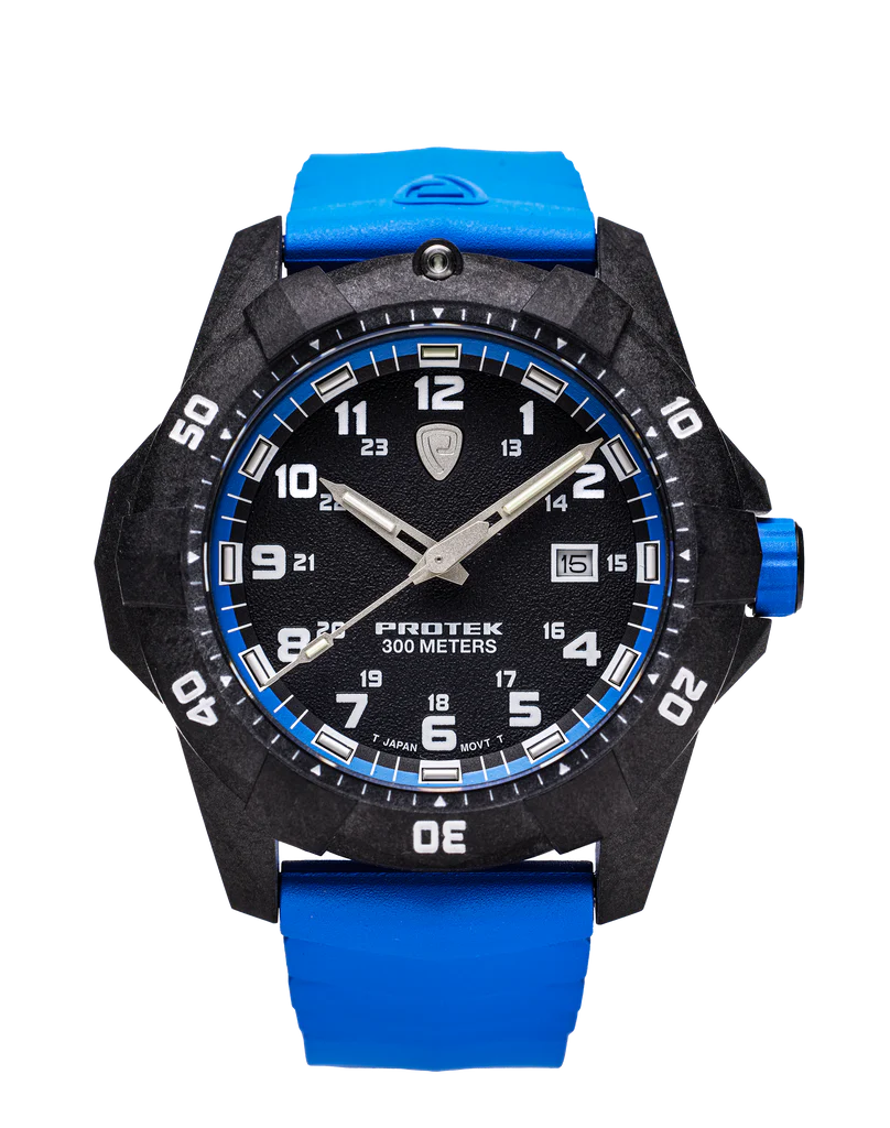 Carbon Composite Dive Series 1003B Svart Blå Med Blått Armband SVART BLÅ MED BLÅTT ARMBAND / 1 ST