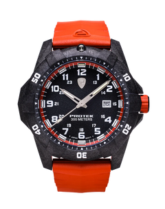 Carbon Composite Dive Series 10040 Svart Orange Med Orange Armband SVART ORANGE MED ORANGE ARMBAND / 1 ST