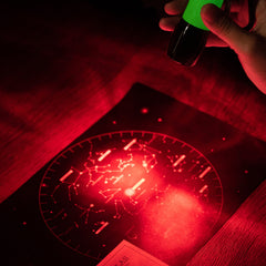 RedSight, Nattficklampa, självlysande, röd LED EN STL