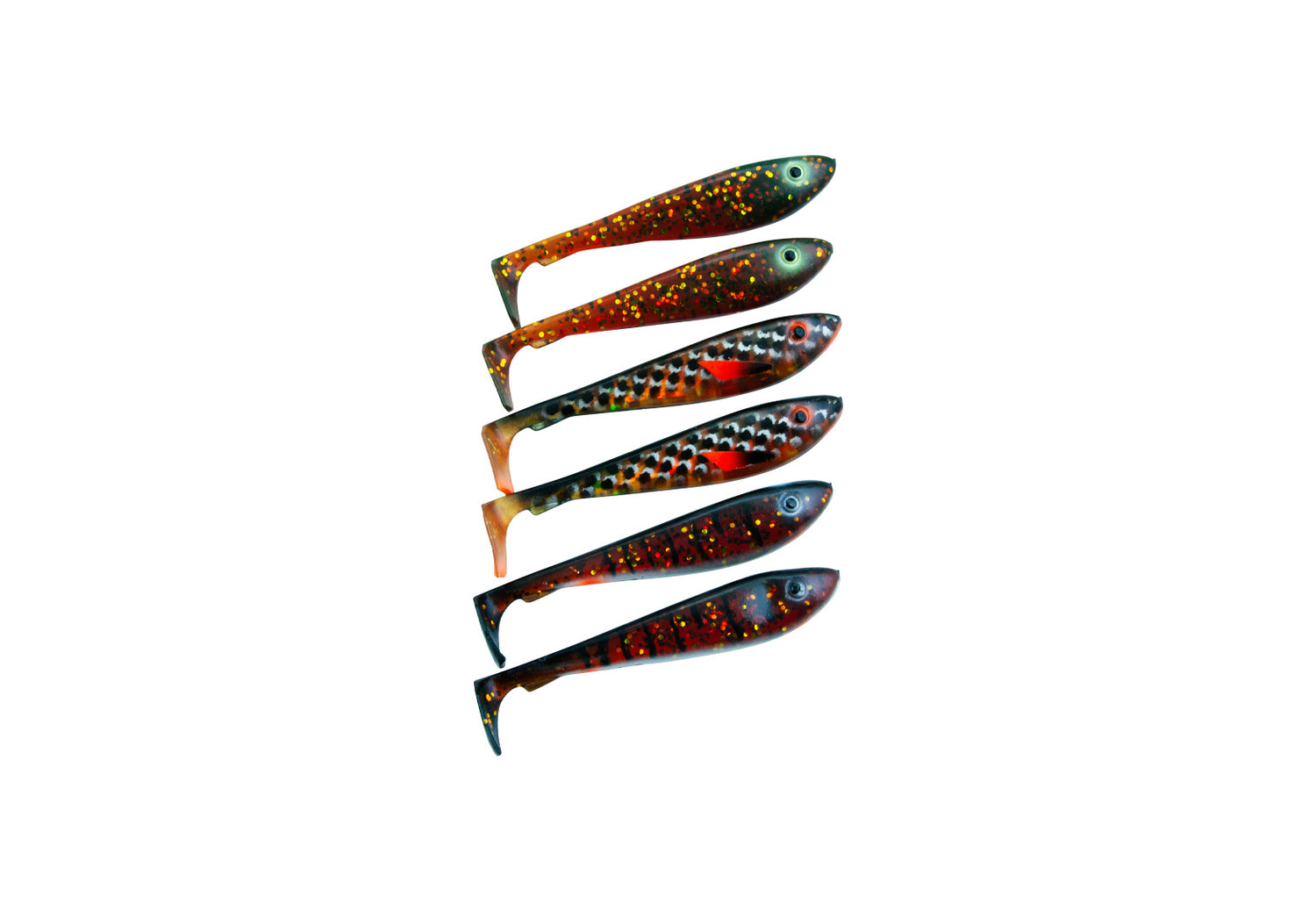 McRubber Shad 6-pack MIX MOTOROIL / 9CM / 6,2G