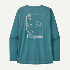 Women's L/S Cap Cool Daily Graphic T-Shirt - Waters SWELLDRIFTER: WETLAND BLUE X-DYE / XS