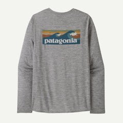 Men's L/S Cap Cool Daily Graphic Shirt - Waters BOARDSHORT LOGO ABALONE BLUE: FEATHER GREY / XS
