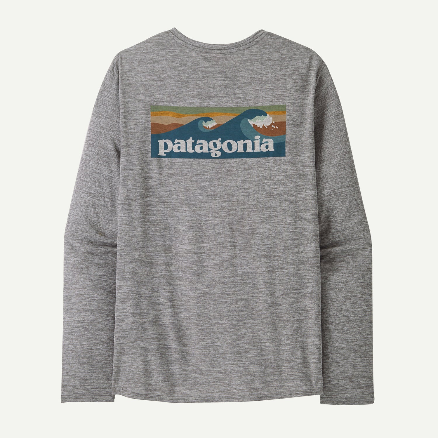 Men's L/S Cap Cool Daily Graphic Shirt - Waters BOARDSHORT LOGO ABALONE BLUE: FEATHER GREY / XS