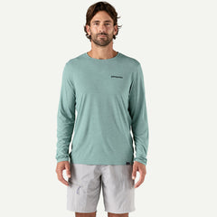 Men's L/S Cap Cool Daily Graphic Shirt - Waters BOARDSHORT LOGO ABALONE BLUE: FEATHER GREY / XS