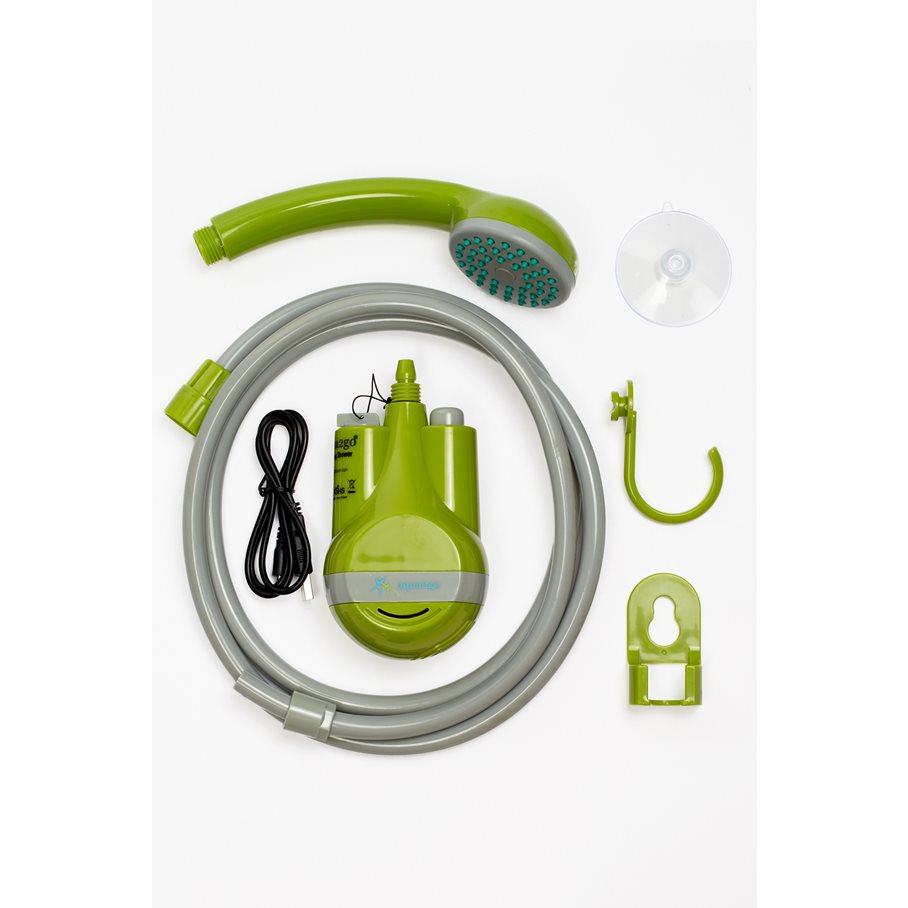 Campingdusch, uppladdningsbar, 3,7 V 2200 mAh GRÖN / EN STL