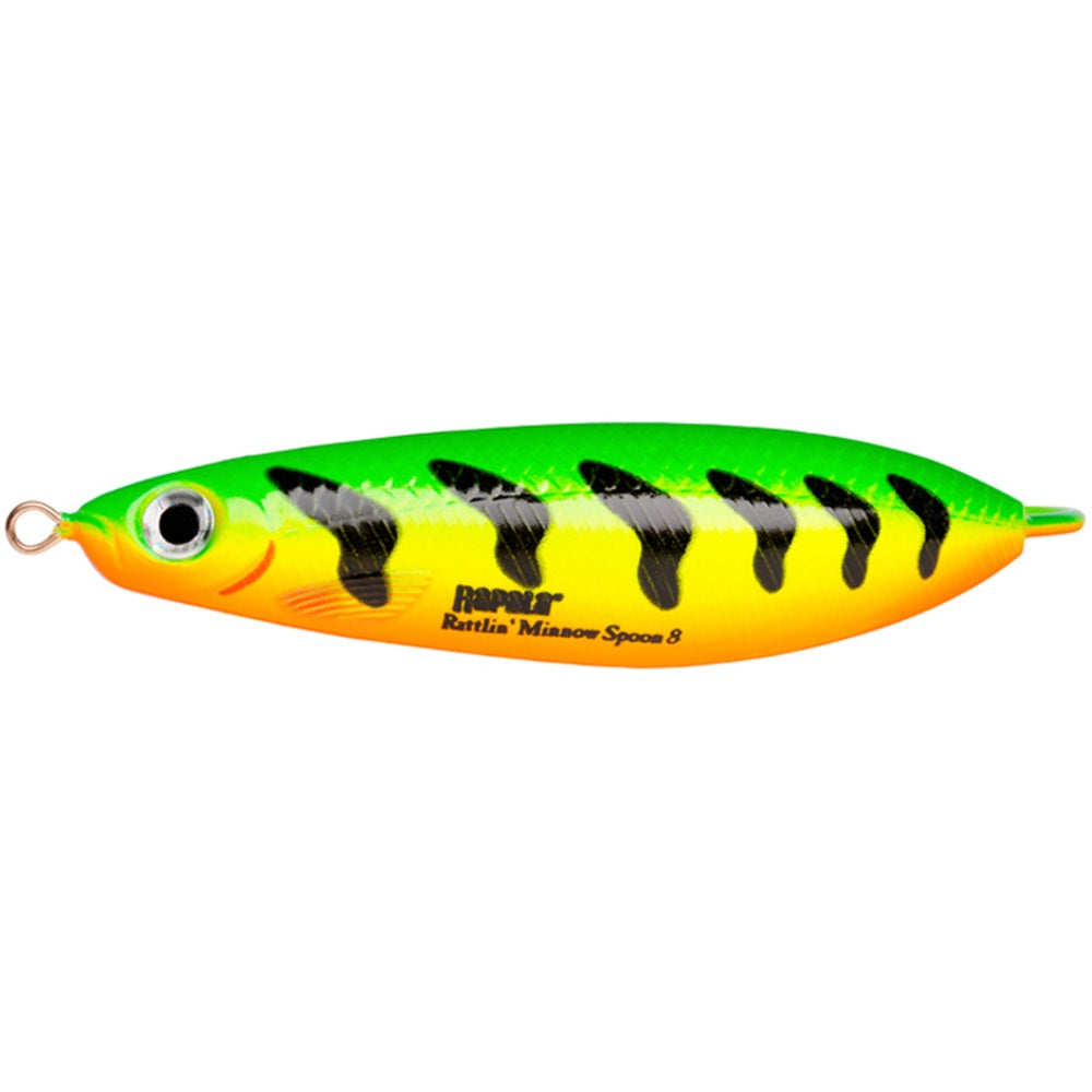 Minnow Spoon Rattlin 8 cm, Vasskyddat bete FIRE TIGER / 8 CM / 16 GRAM
