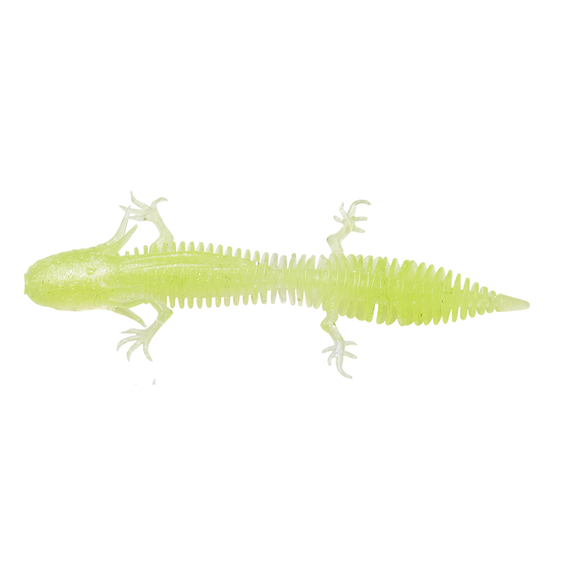 Ned Salamander Floating 5 Stycken Gummibeten CLEAR CHATREUSE / 7,5 CM & 3 G