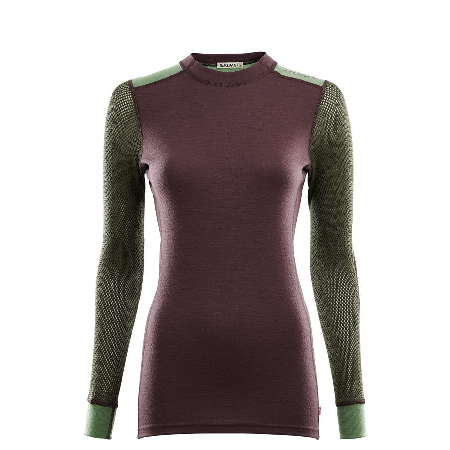 WoolNet Hybrid Crewneck Shirt Women FUDGE/DILL / L
