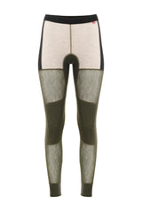WoolNet Hybrid Longs Women OLIVE NIGHT/BEIGE MELANGE/JET BLACK / L